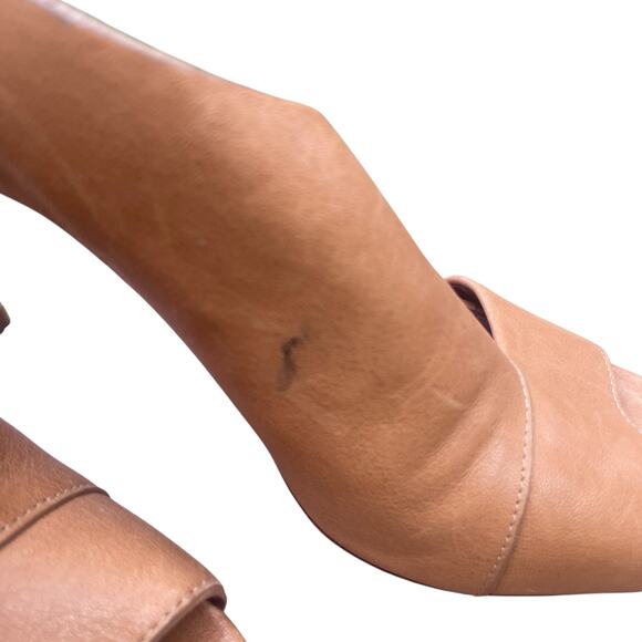 Coach Nude Leather Cutout Open Toe Heels Size 5.5B – Classic Stiletto Pumps - Picture 6 of 16